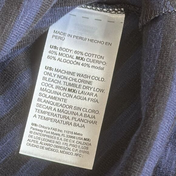 Chico’s SZ 0 striped long sleeve top - Picture 7 of 12